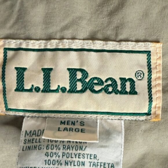 L.L. Bean Chore / Barn Jacket size large color tan with green collar - Picture 3 of 4